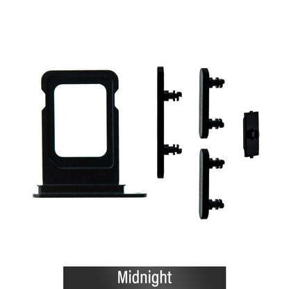 Single SIM Card Tray and Side Button for iPhone 14 / 14 Plus-Midnight