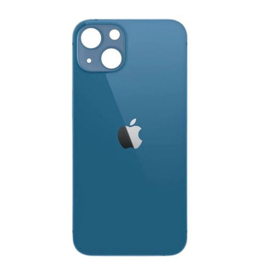 Rear Glass One Piece Replacement with Bigger Size Camera Hole Carving for iPhone 13 (Blue)