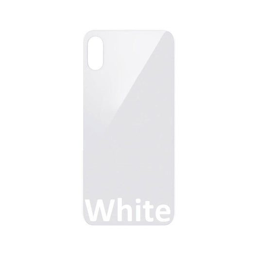 Rear Glass Replacement with Bigger Size Camera Hole Carving for iPhone X (White)