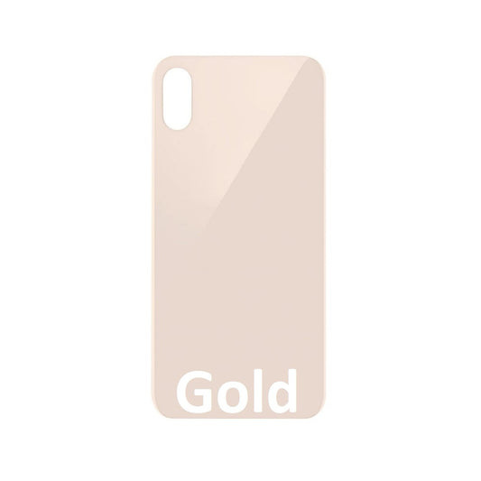 Rear Glass Replacement with Bigger Size Camera Hole Carving for iPhone XS (Gold)