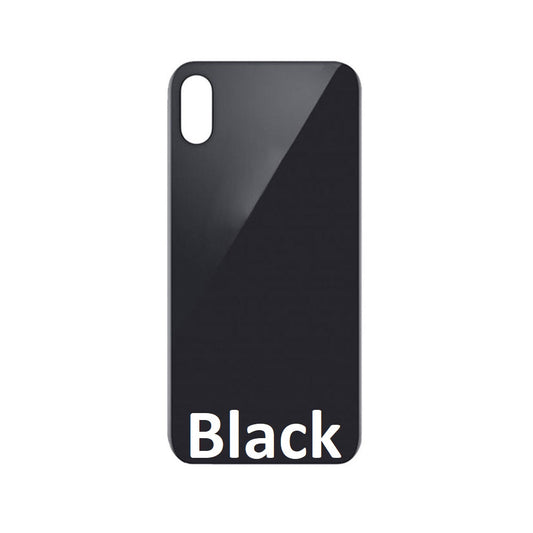 Rear Glass Replacement with Bigger Size Camera Hole Carving for iPhone XS (Black)