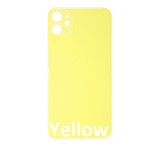 Rear Glass Replacement with Bigger Size Camera Hole Carving for iPhone 11 (Yellow)