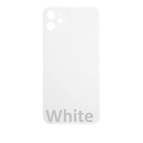 Rear Glass Replacement with Bigger Size Camera Hole Carving for iPhone 11 (White)