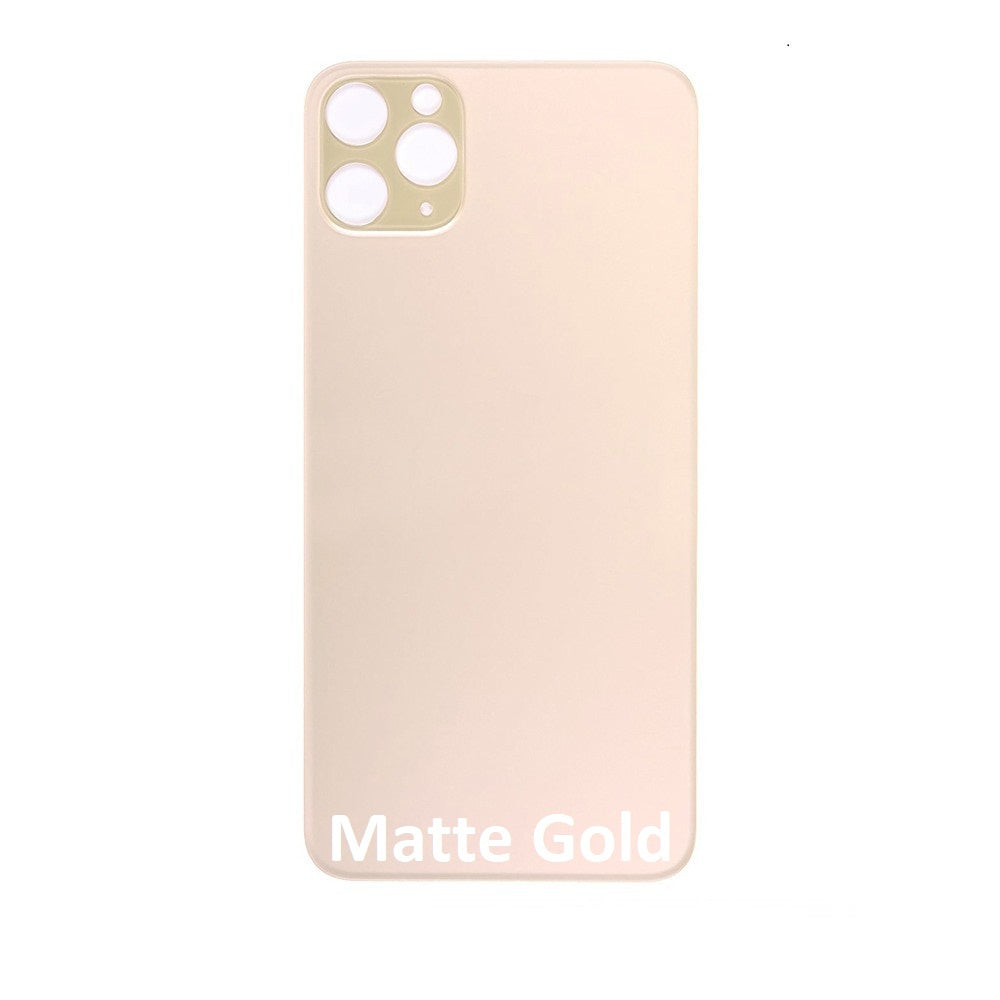 Rear Glass Replacement with Bigger Size Camera Hole Carving for iPhone 11 Pro (Matte Gold)