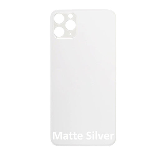 Rear Glass Replacement with Bigger Size Camera Hole Carving for iPhone 11 Pro (Matte Silver)