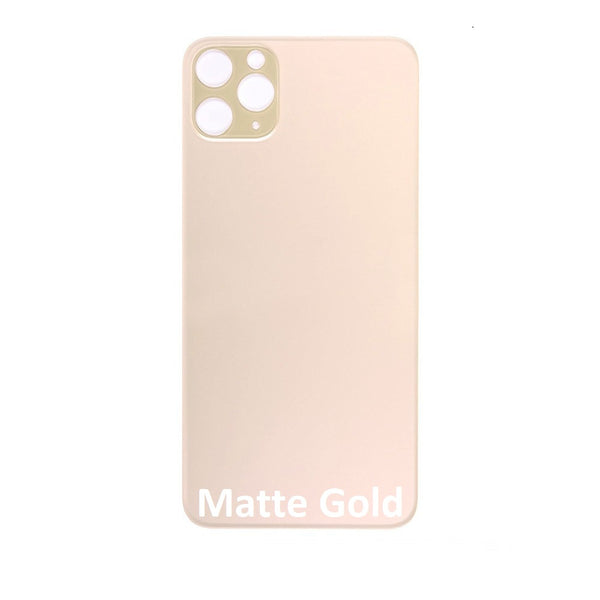 Rear Glass Replacement with Bigger Size Camera Hole Carving for iPhone 11 Pro Max (Matte Gold)