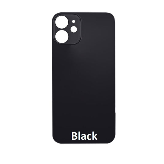 Rear Glass Replacement with Bigger Size Camera Hole Carving for iPhone 12 (Black)