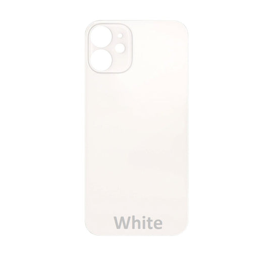 Rear Glass Replacement with Bigger Size Camera Hole Carving for iPhone 12 (White)