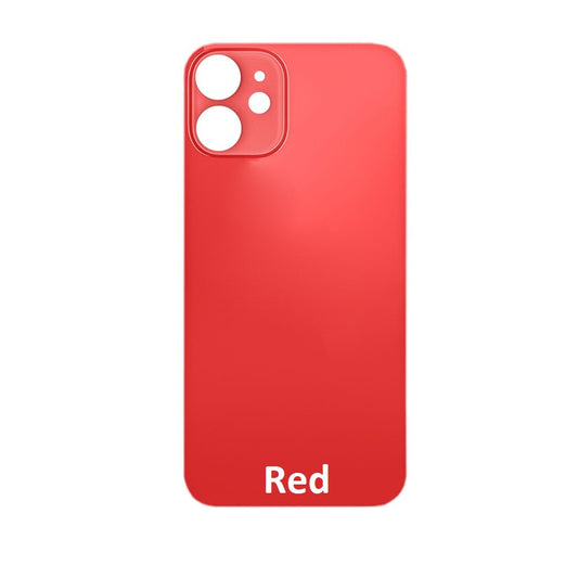 Rear Glass Replacement with Bigger Size Camera Hole Carving for iPhone 12 Mini (Red)