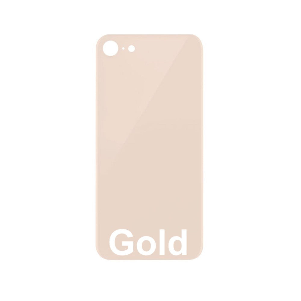 Rear Glass Replacement with Bigger Size Camera Hole Carving for iPhone 8 (Gold)