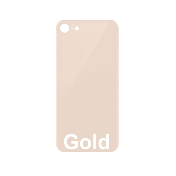 Rear Glass Replacement with Bigger Size Camera Hole Carving for iPhone 8 (Gold)
