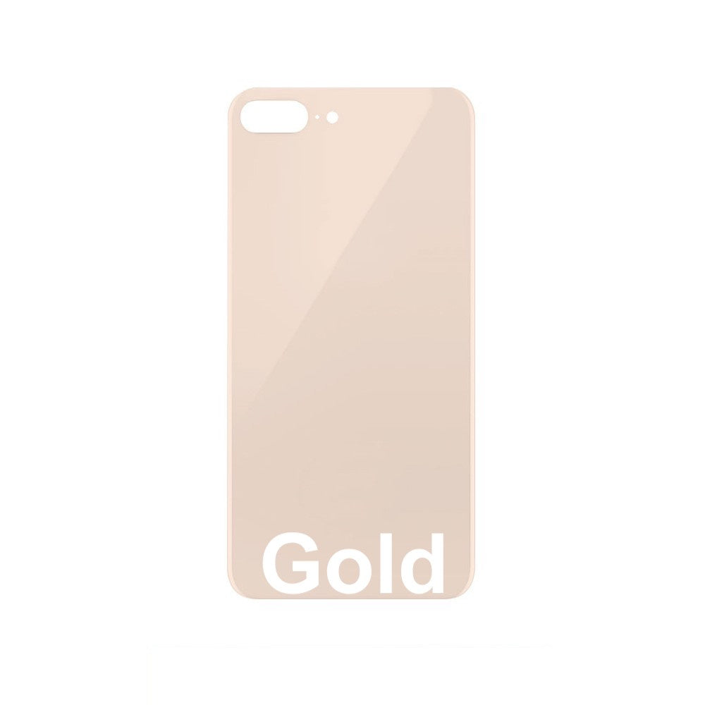 Rear Glass Replacement with Bigger Size Camera Hole Carving for iPhone 8 Plus (Gold)