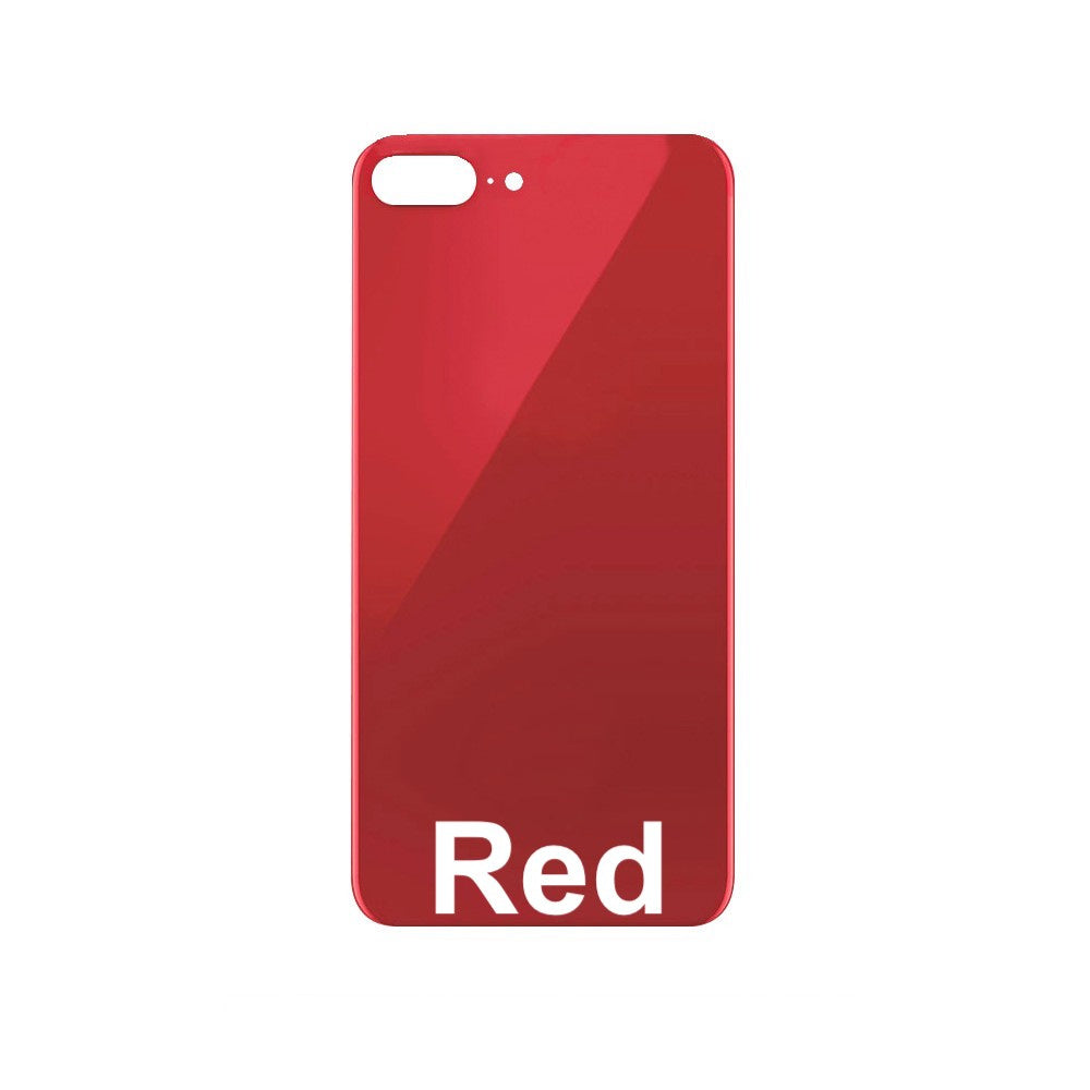 Rear Glass Replacement with Bigger Size Camera Hole Carving for iPhone 8 Plus (Red)