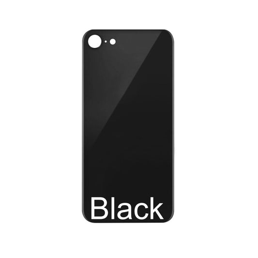 Rear Glass Replacement with Bigger Size Camera Hole Carving for iPhone 8 (Black)