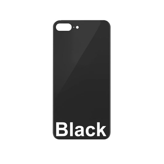 Rear Glass Replacement with Bigger Size Camera Hole Carving for iPhone 8 Plus (Black)