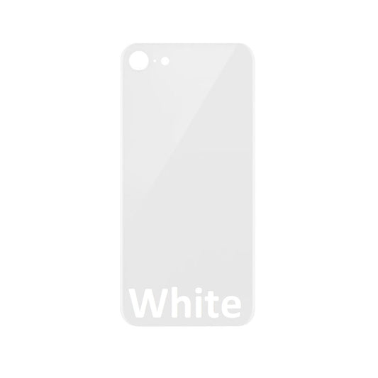 Rear Glass Replacement with Bigger Size Camera Hole Carving for iPhone 8 (White)