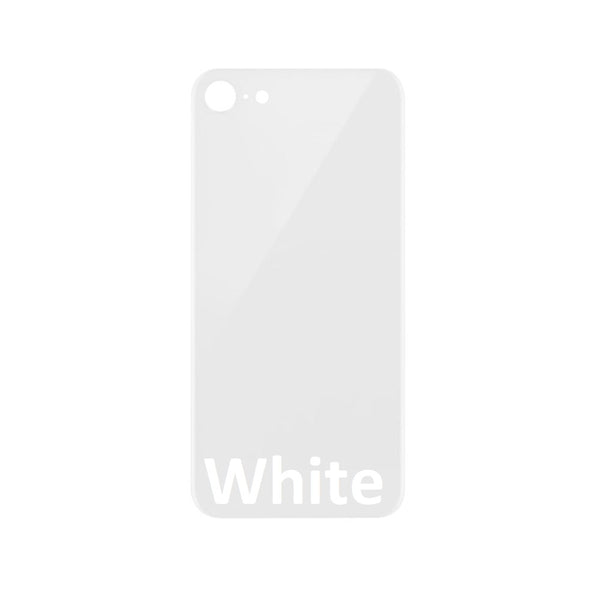 Rear Glass Replacement with Bigger Size Camera Hole Carving for iPhone 8 (White)