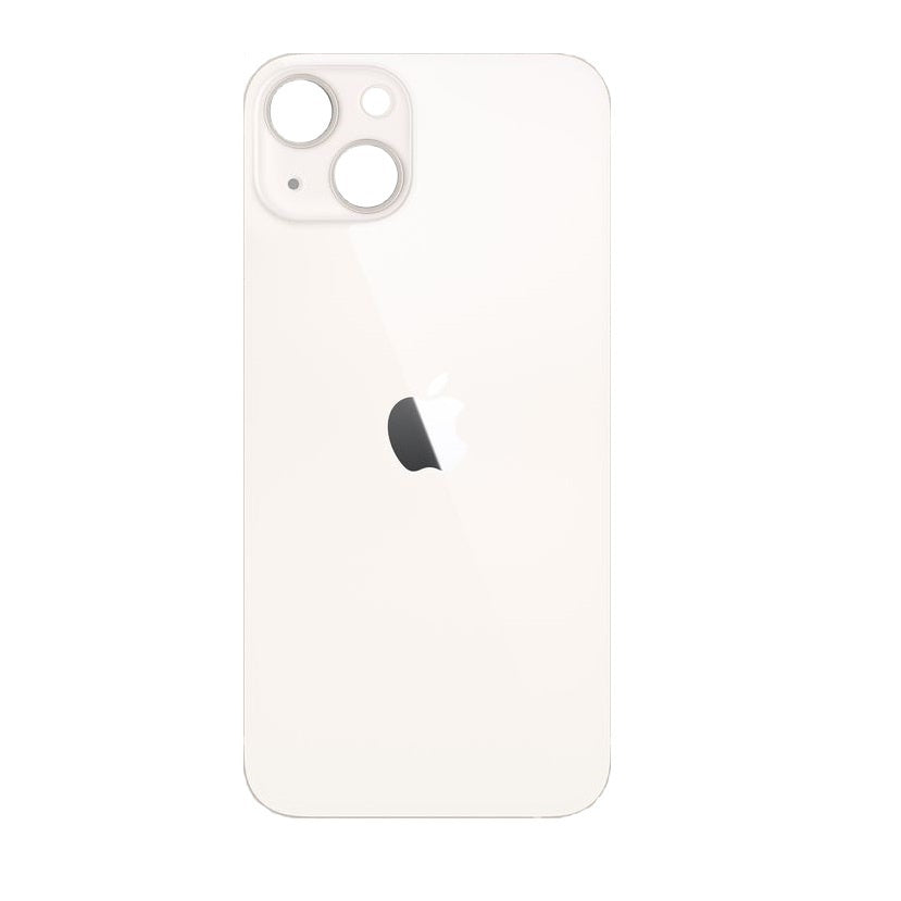 Rear Glass One Piece Replacement with Bigger Size Camera Hole Carving for iPhone 13 (White)