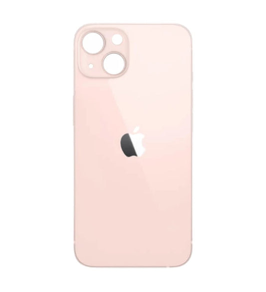 Rear Glass One Piece Replacement with Bigger Size Camera Hole Carving for iPhone 13 (Pink)