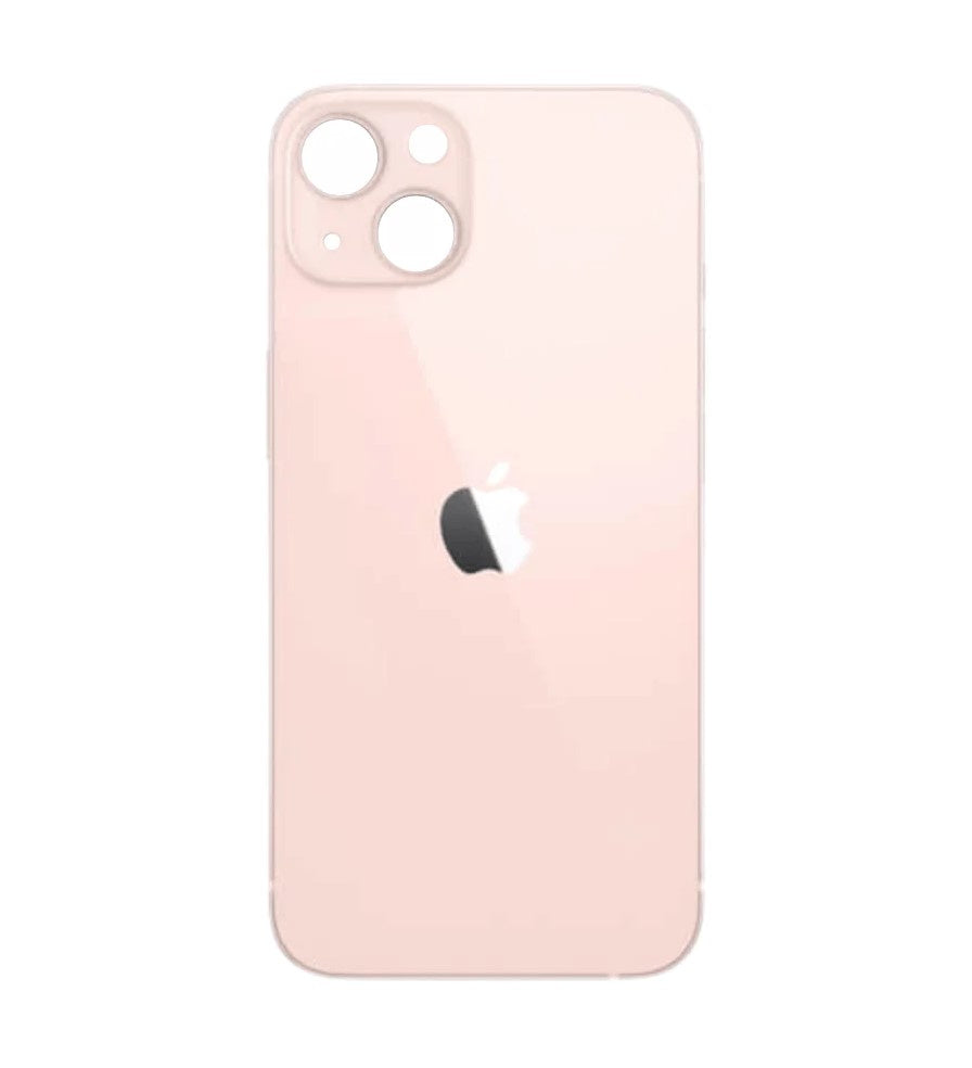 Rear Glass One Piece Replacement with Bigger Size Camera Hole Carving for iPhone 13 (Pink)