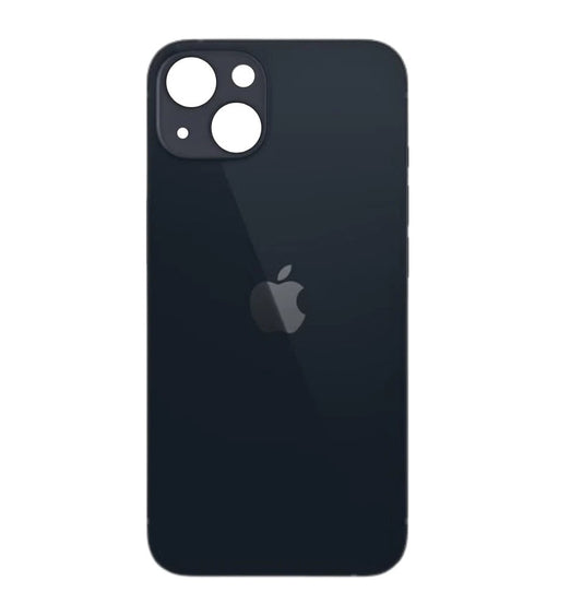 Rear Glass One Piece Replacement with Bigger Size Camera Hole Carving for iPhone 13 (Black)