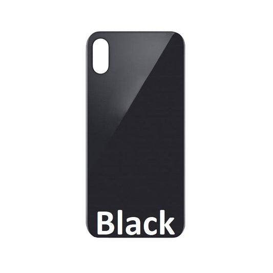Rear Glass Replacement with Bigger Size Camera Hole Carving for iPhone X (Black)